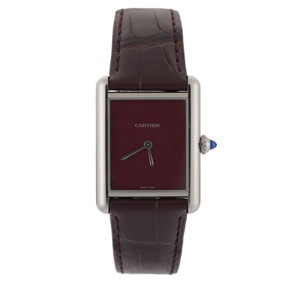 2024 Cartier Tank Must Large WSTA0054 Red Burgundy 26mm Men's Watch Full Set - Picture 1 of 11